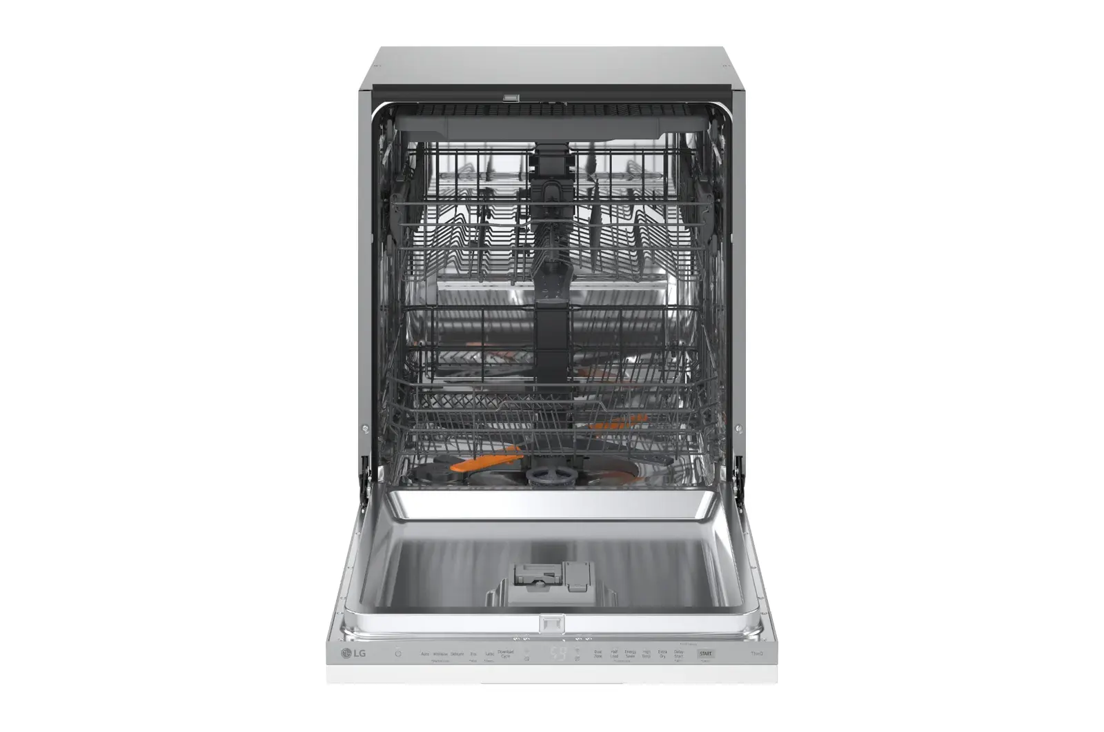 Front view of 14 Place Setting QuadWash™ Integrated Dishwasher Series 5, Sliver DB273TX
