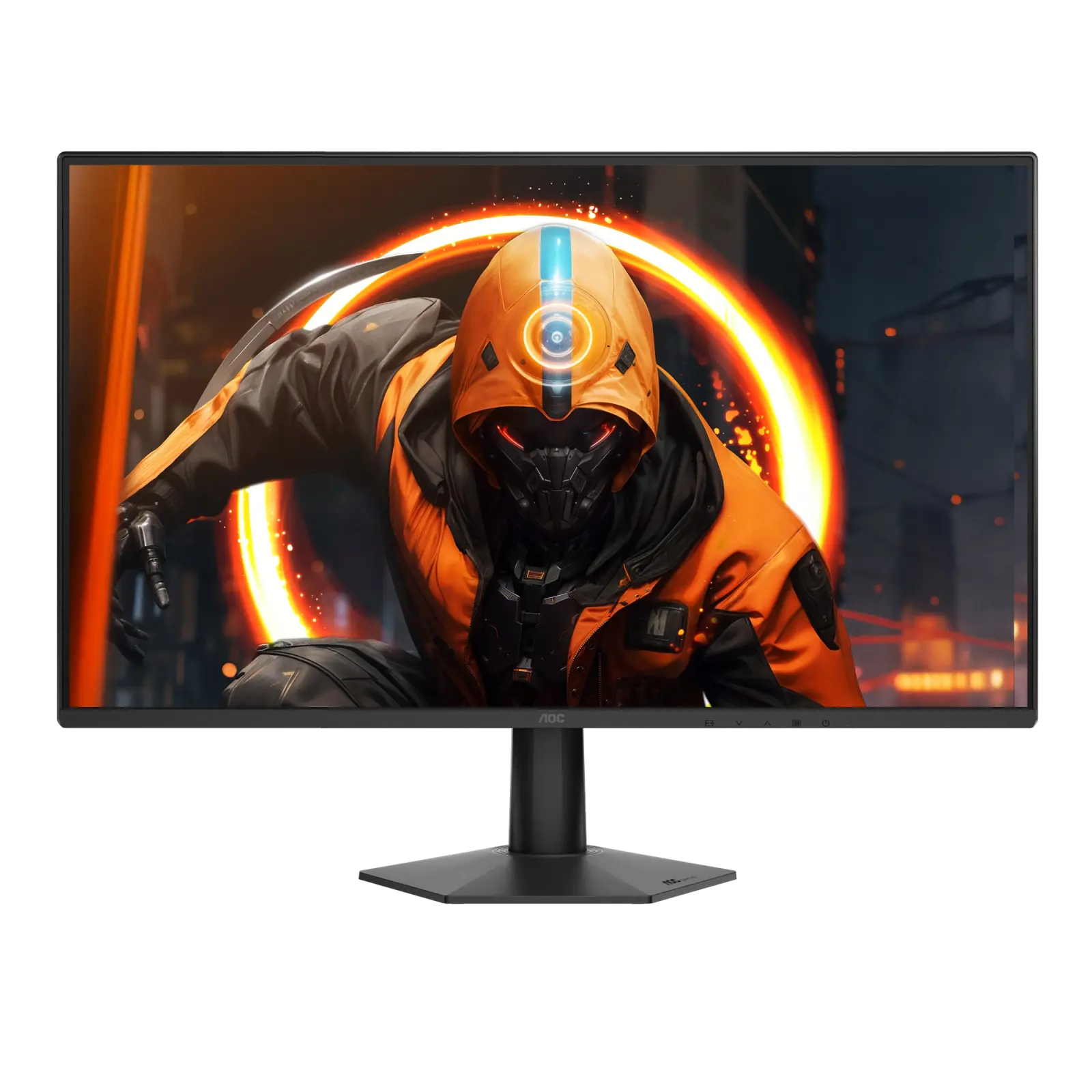 AOC 27G50F 27-inch gaming monitor from the front on its black stand.