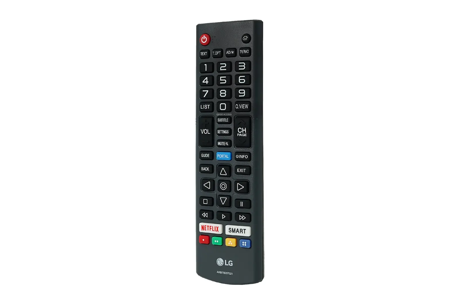 Front view of LG TV Standard Remote Control - AKB76037021 AKB76037021