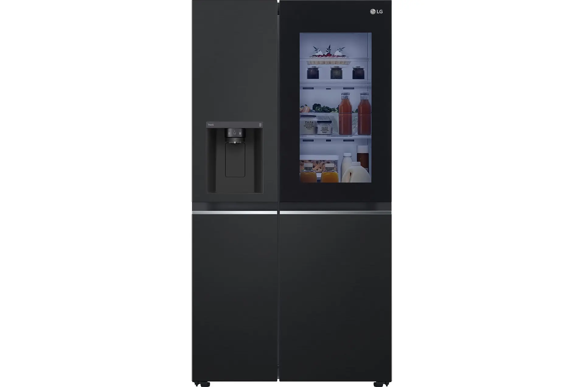 Front view of 635L InstaView™ American Style Fridge Freezer, Black GSGV81EPLD