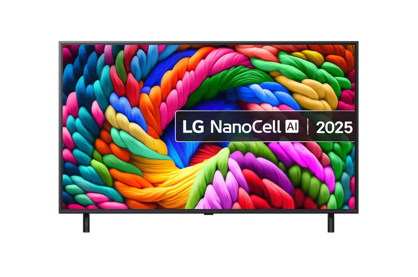 Front view of 50 inch LG NanoCell AI NANO90 4K Smart TV 2025 50NANO90A6B