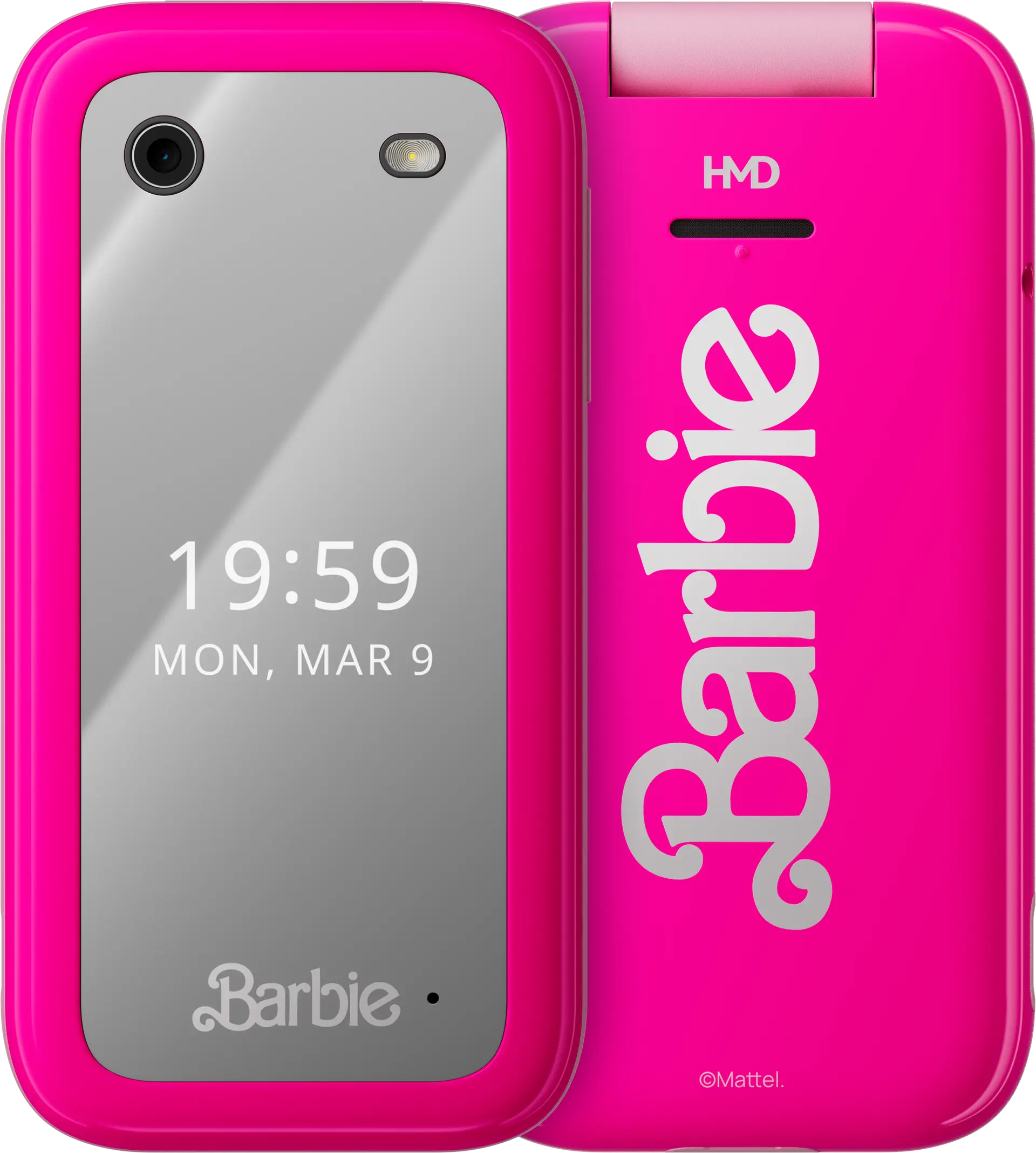 HMD Barbie™ Phone 4G in Power Pink, official exact-configuration product image.