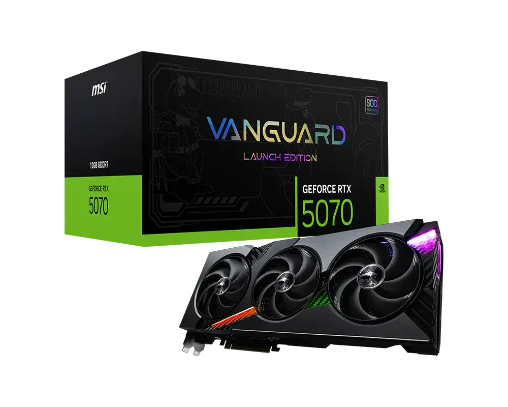 MSI GeForce RTX™ 5070 12G VANGUARD SOC LAUNCH EDITION — original manufacturer model image