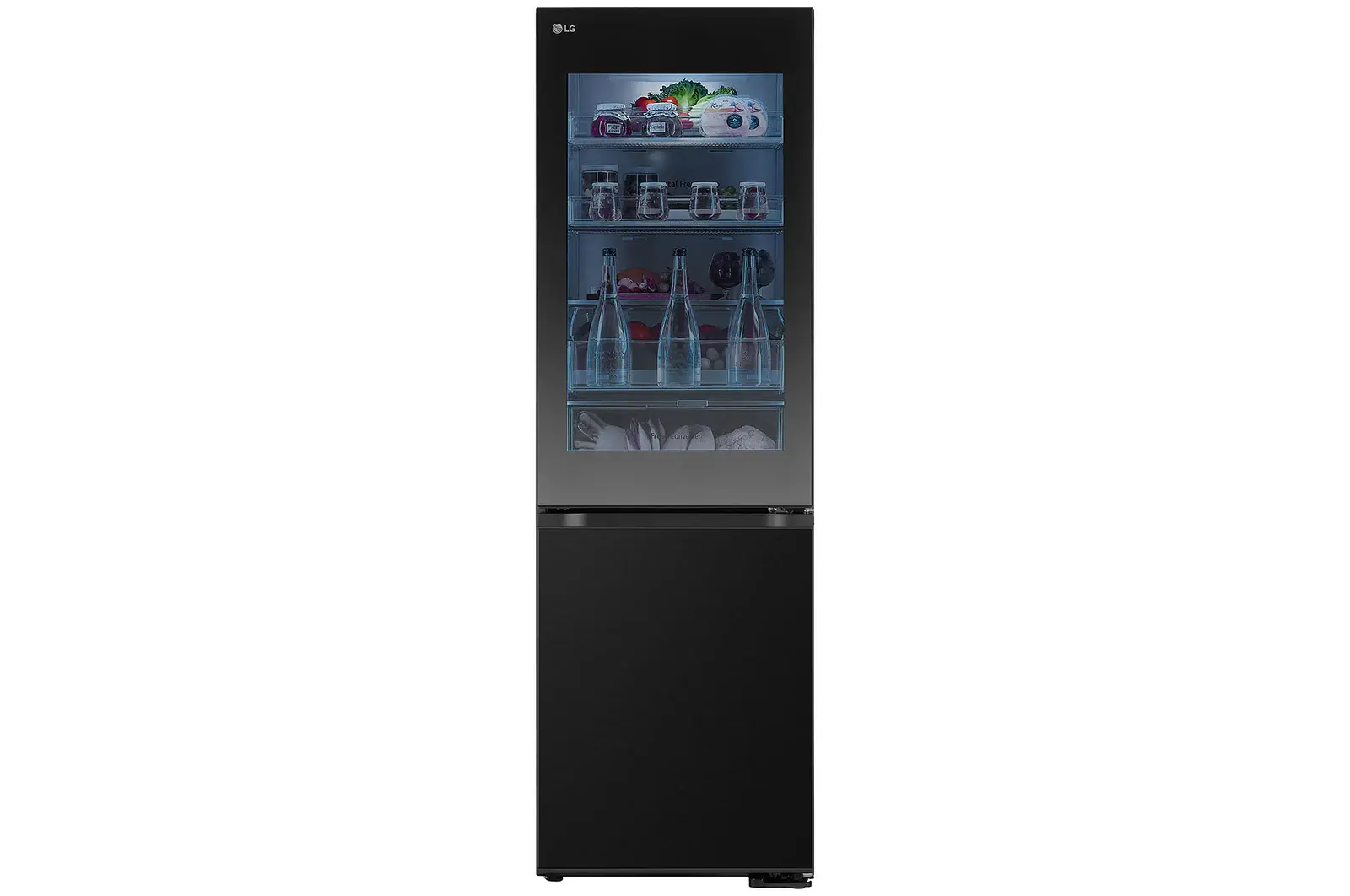 Front view of 349L InstaView™ Tall Fridge Freezer, Black GBG5160CEV