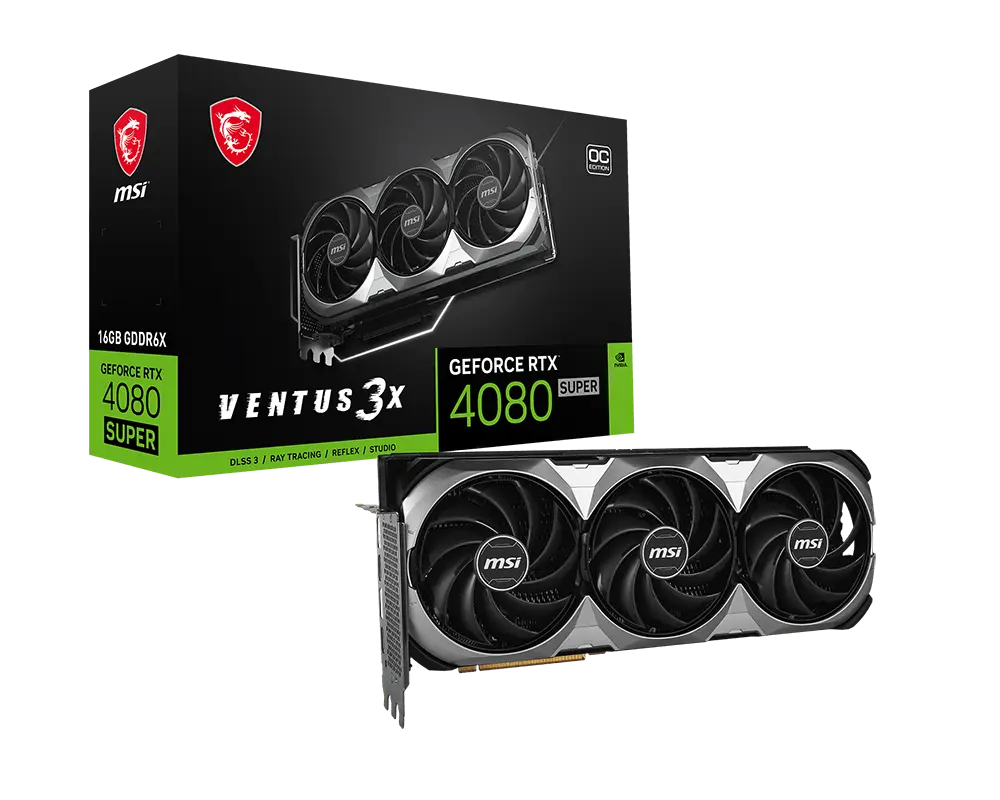 MSI GeForce RTX 4080 SUPER 16G VENTUS 3X OC graphics card with exact-model manufacturer packaging