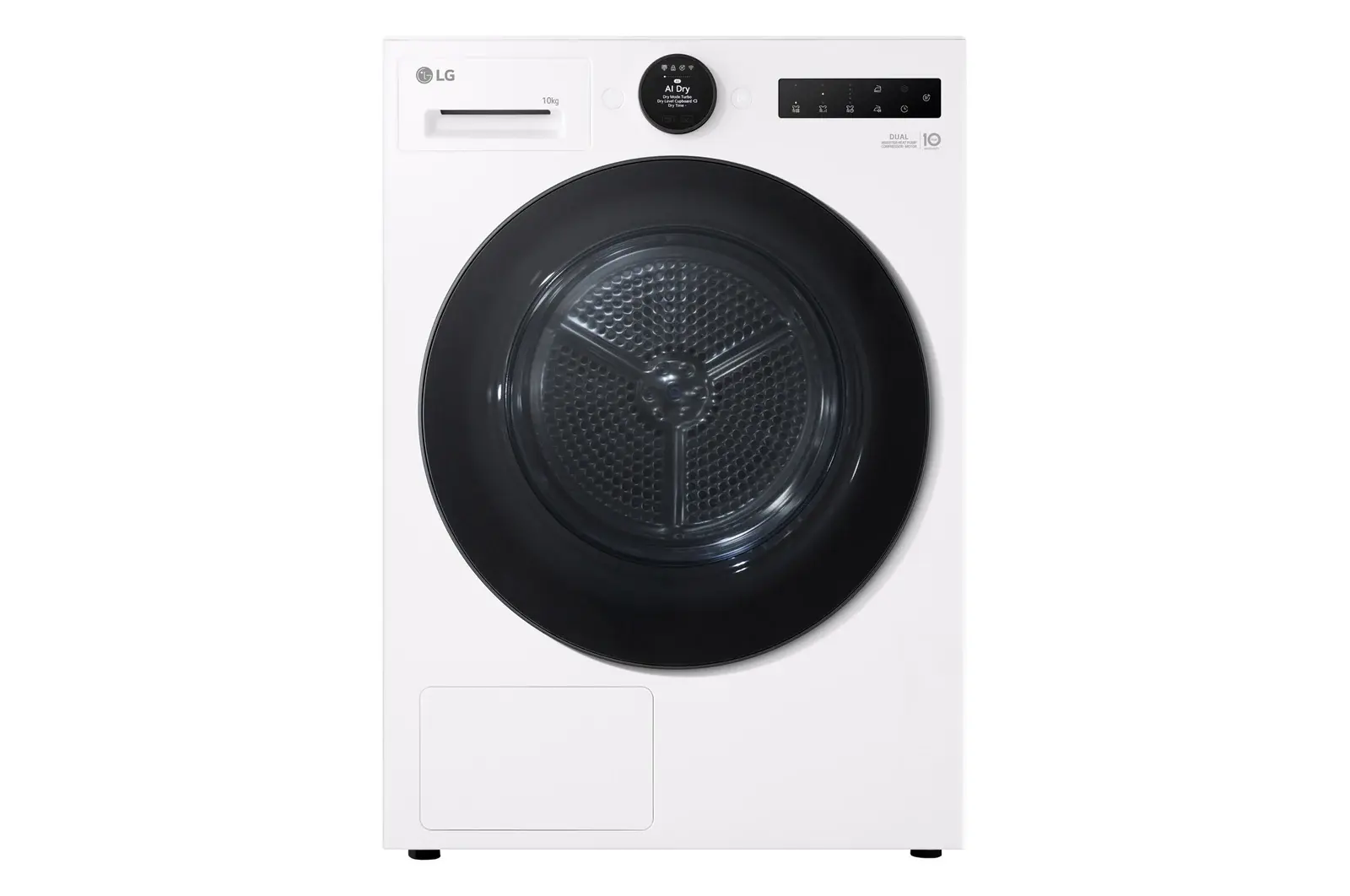 Front view of 10kg DUAL Inverter Heat Pump™ Tumble Dryer Series 7, White RHX7010TWB