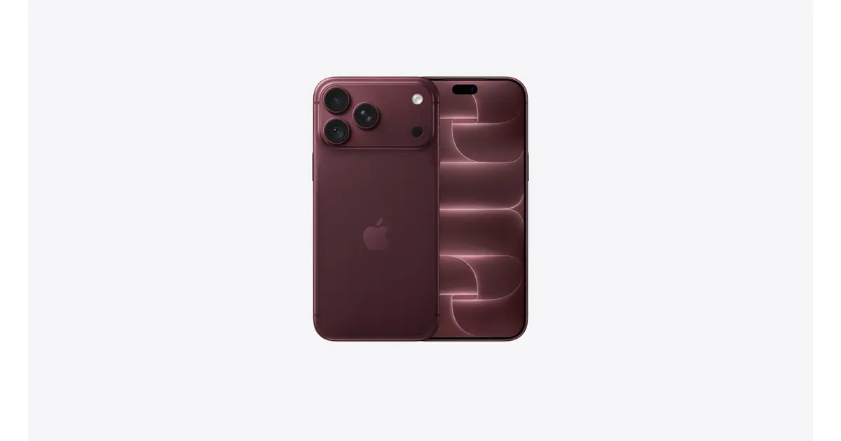 iPhone 18 Pro Max in Burgundy, official Apple front and rear product views