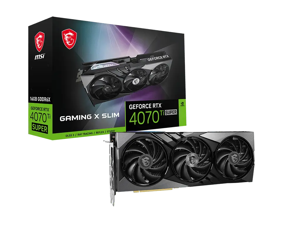 MSI GeForce RTX 4070 Ti SUPER 16G GAMING X SLIM graphics card with exact-model manufacturer packaging