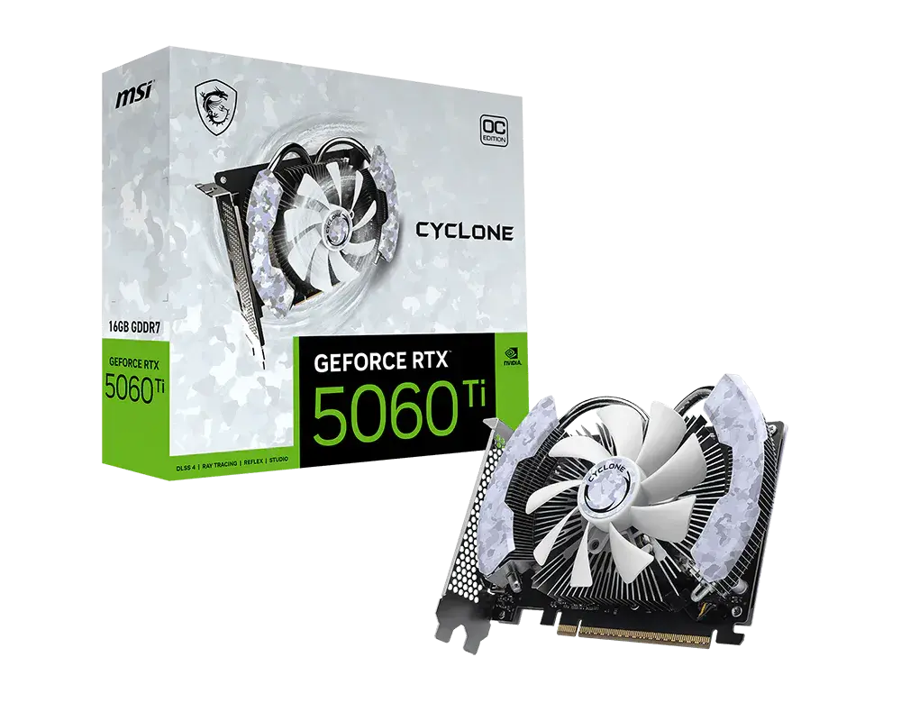 MSI GeForce RTX™ 5060 Ti 16G CYCLONE OC — original manufacturer model image