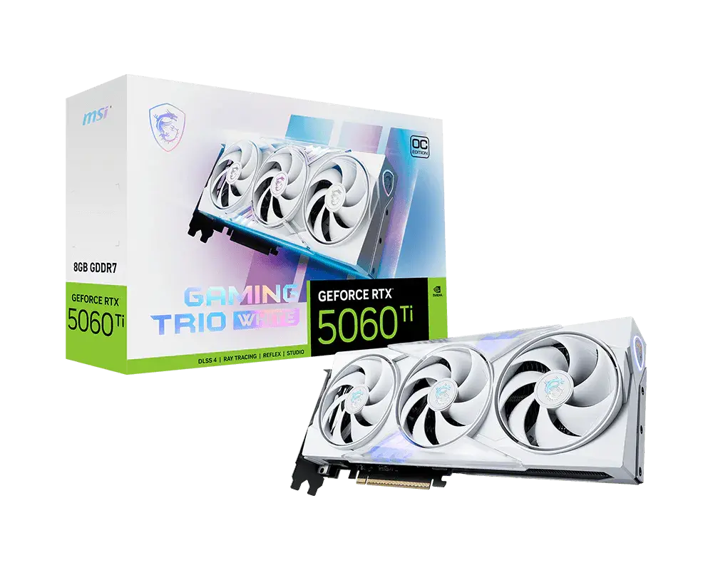 MSI GeForce RTX™ 5060 Ti 8G GAMING TRIO OC WHITE — original manufacturer model image