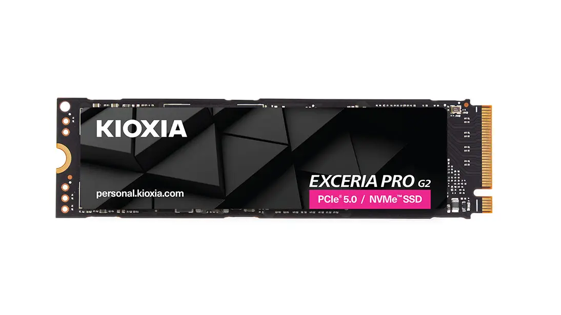 KIOXIA EXCERIA PRO G2 PCIe 5.0 NVMe SSD M.2 2280 module, top view
