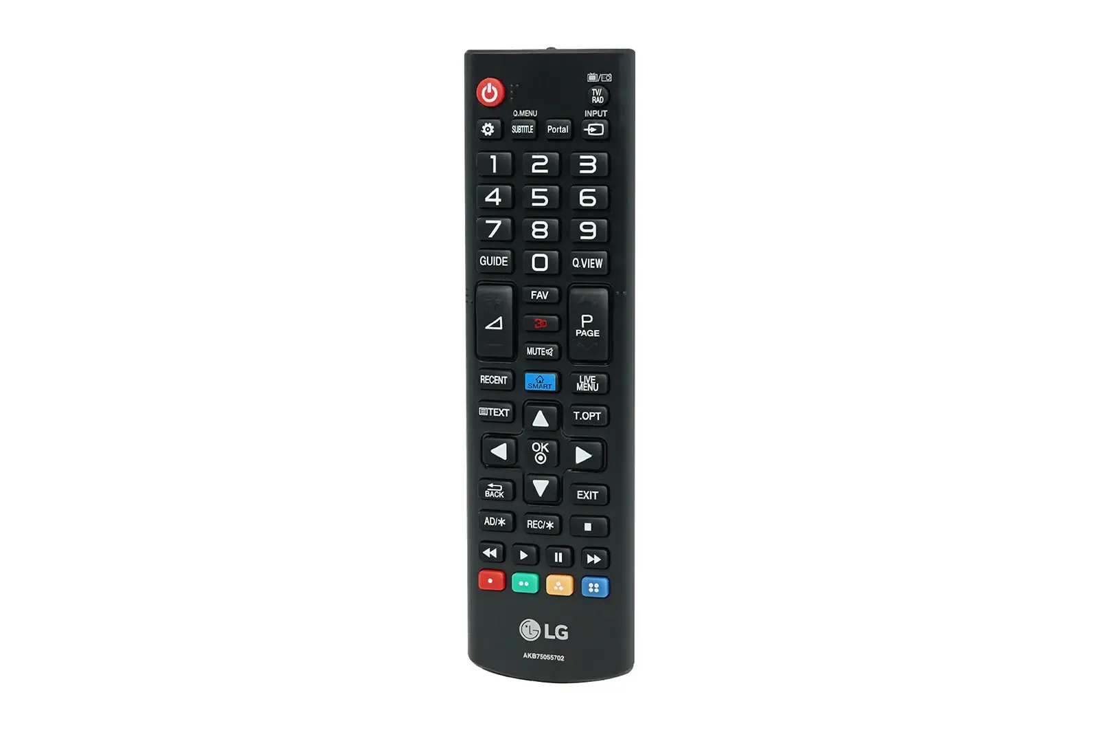 Front view of TV Remote Control - AKB75055702 AKB75055702