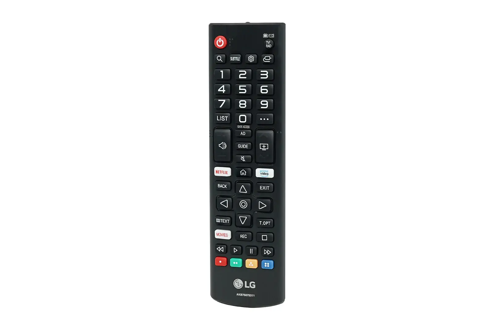 Front view of TV Remote Control - AKB75675311 AKB75675311