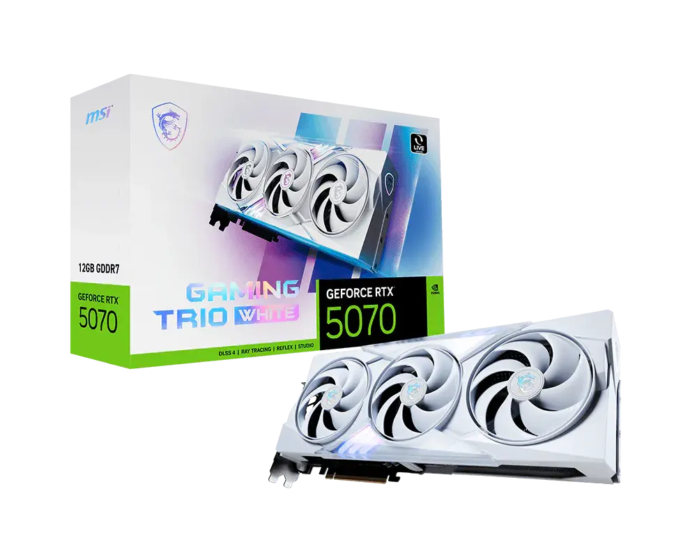 MSI GeForce RTX™ 5070 12G GAMING TRIO WHITE — original manufacturer model image