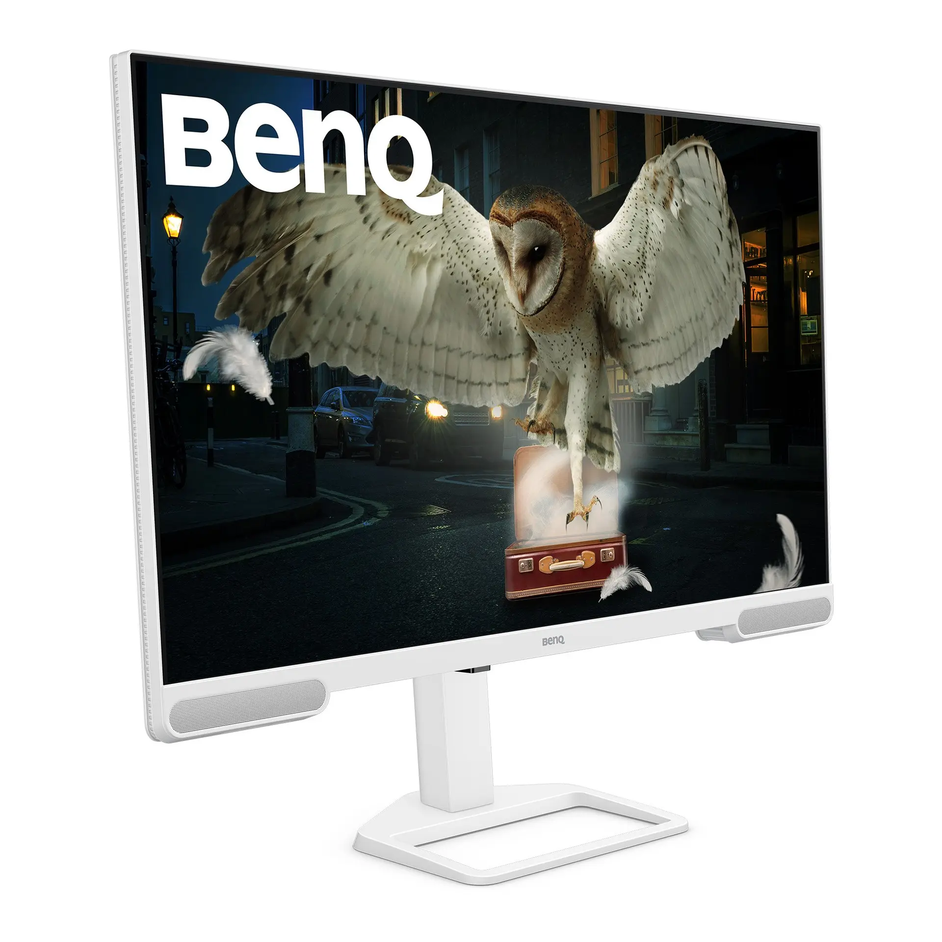 BenQ EW3290U monitor, official product view showing the screen and supplied stand.