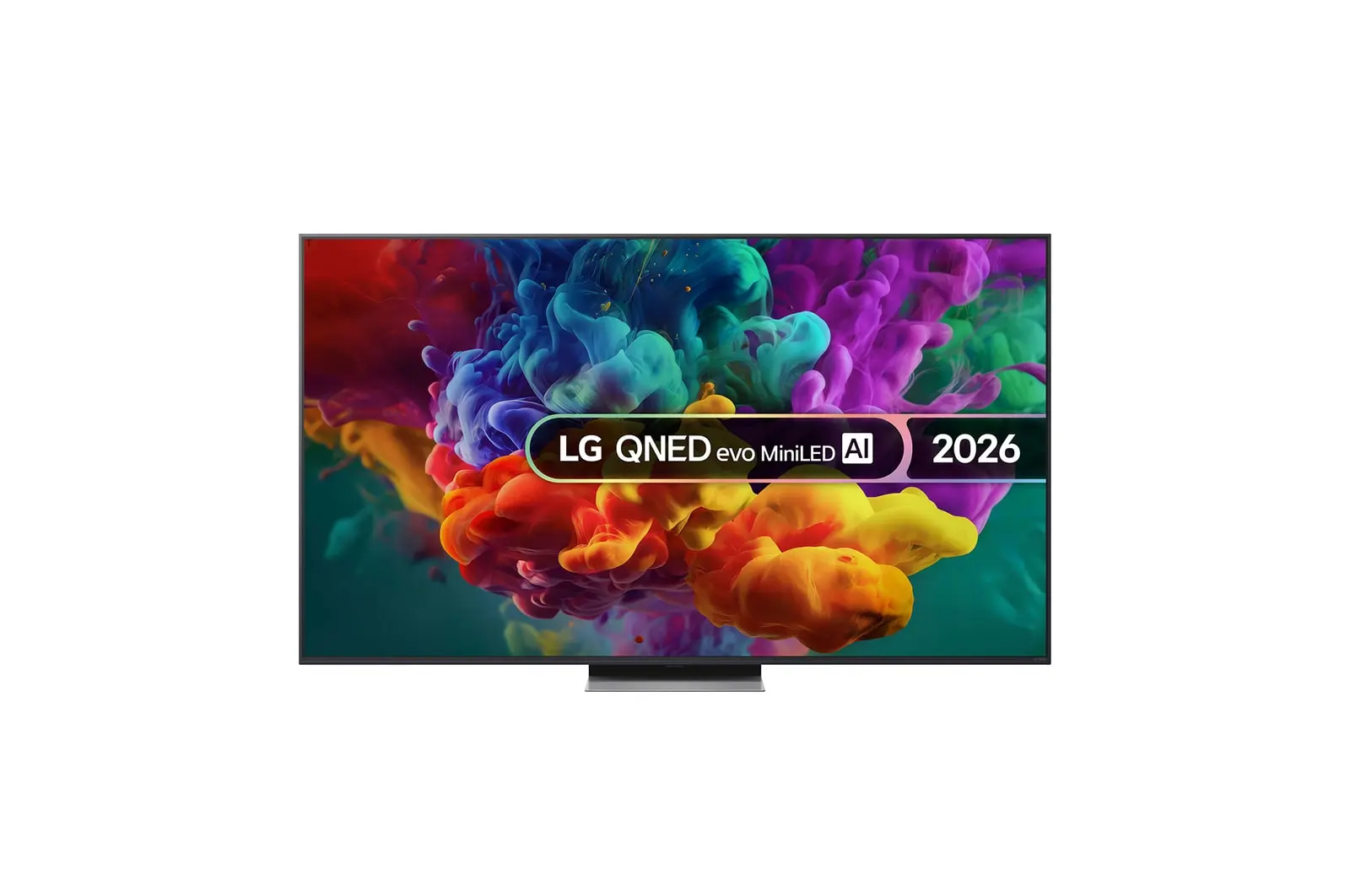 Front view of 65 inch LG QNED evo AI Mini LED QNED86 4K Smart TV 2026 65QNED86B6B