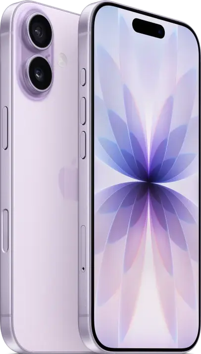 iPhone 17 in Lavender, front and rear