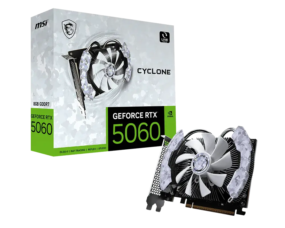 MSI GeForce RTX™ 5060 8G CYCLONE — original manufacturer model image