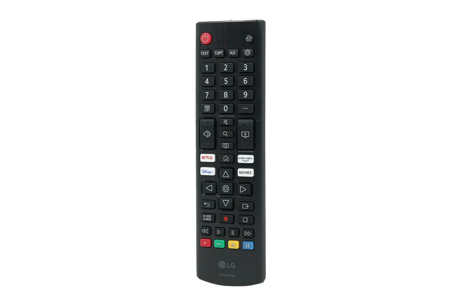 Front view of LG TV Standard Remote Control for Smart TV - AKB76037606 AKB76037606