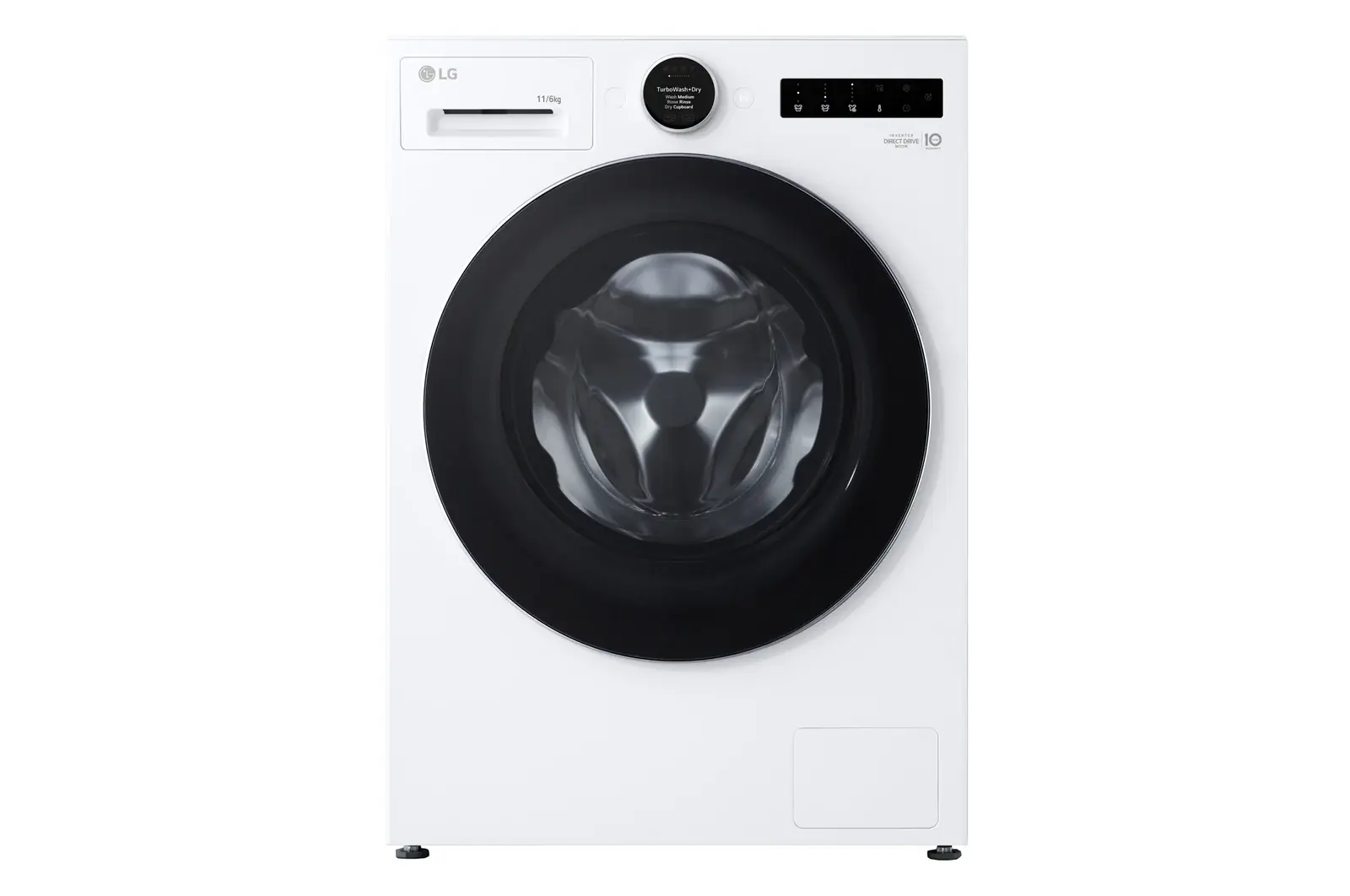 Front view of 11kg / 6kg AI-powered Heat Pump Washer Dryer, Series 10, White WHX9016TLC