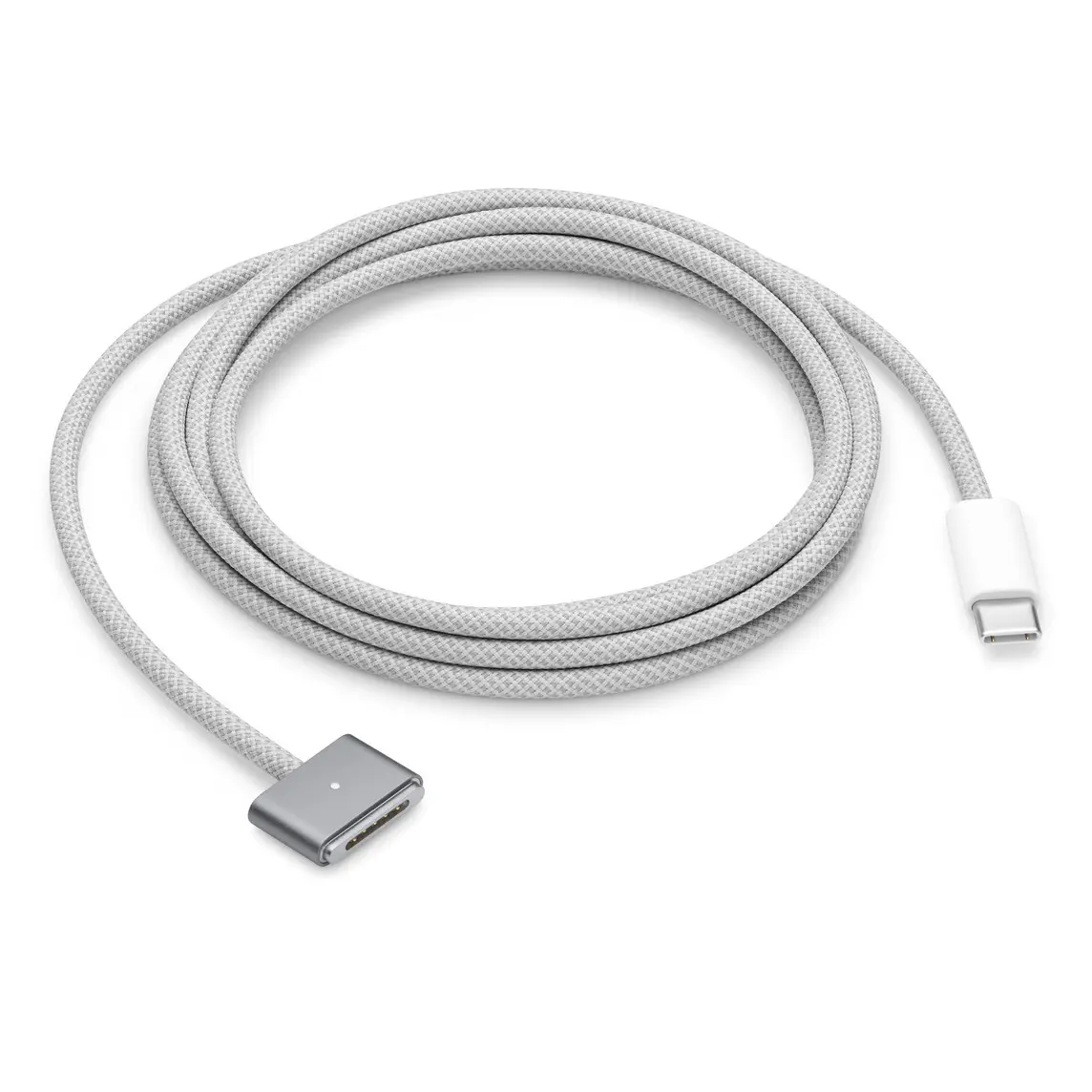 Space Grey USB-C to MagSafe 3 Cable (2 metres), featuring a magnetic connector that helps guide the plug to the charging port of your Mac notebook.