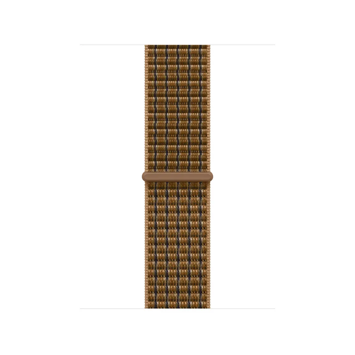Sport Loop band, light umber plaid colour (medium brown checked pattern), double layer nylon weave material, hook-and-loop closure