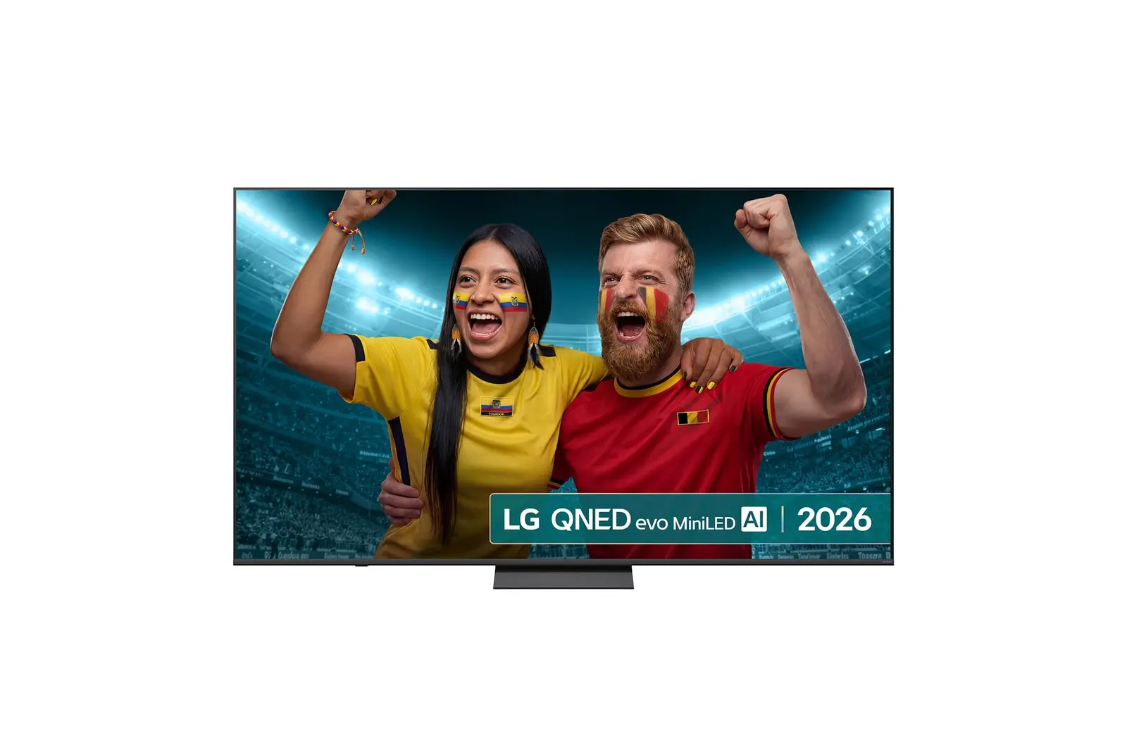 Front view of 85 inch LG QNED evo AI QNED83 Mini LED 4K Smart TV 2026 85QNED83B6A