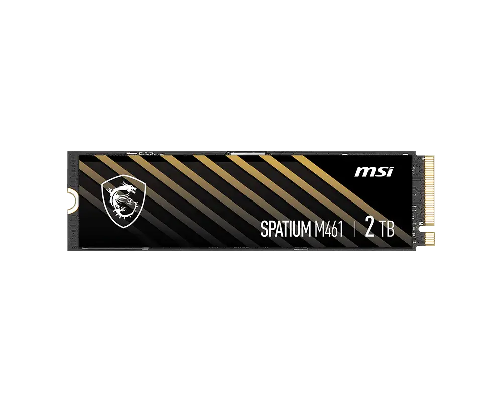 MSI SPATIUM M461 2 TB M.2 2280 SSD, front view of the labelled module