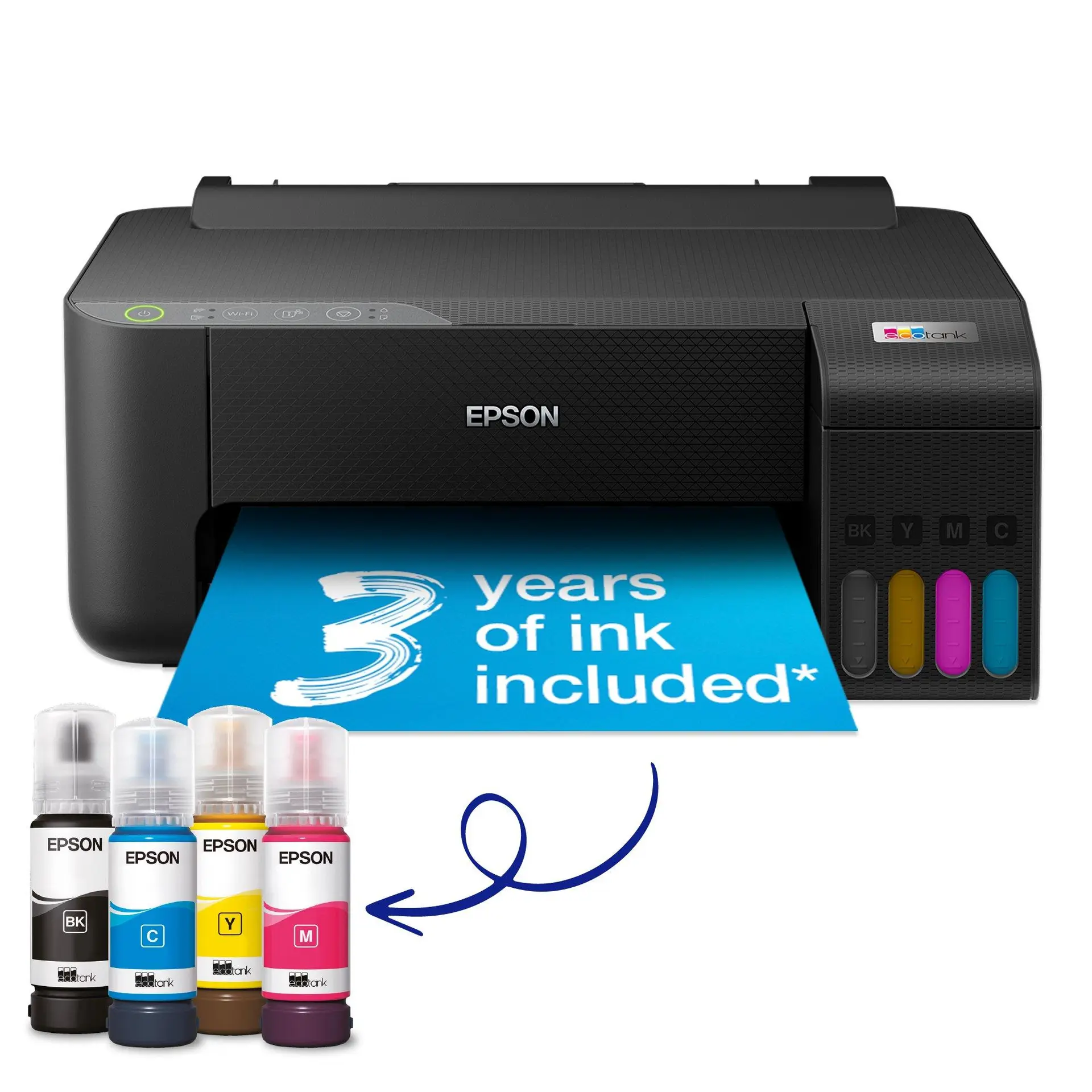 Epson EcoTank ET-1810 A4 Wi-Fi Ink Tank Printer, With Up To 3 Years Of Ink Included — exact C11CJ71401CA manufacturer product image