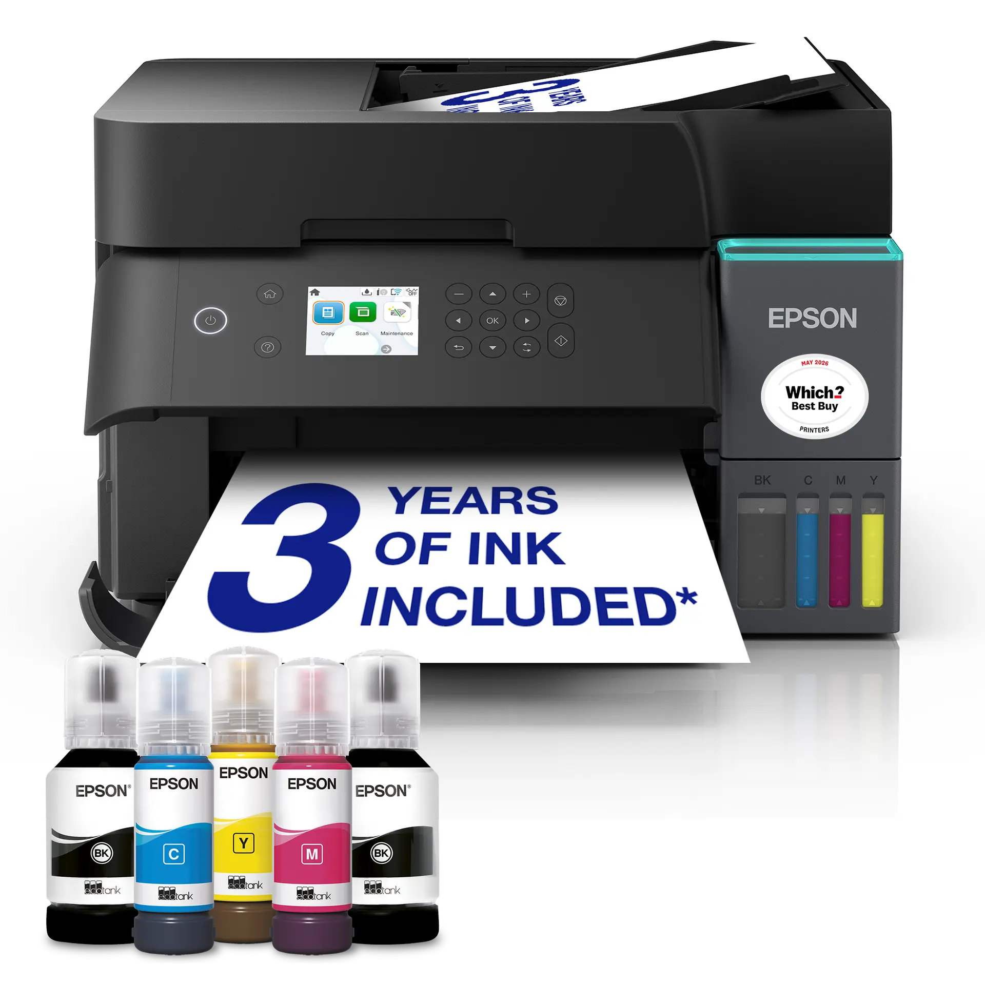 Epson EcoTank ET-3950 A4 Multifunction Wi-Fi Ink Tank Printer, With Up To 3 Years Of Ink Included — exact C11CL43401 manufacturer product image