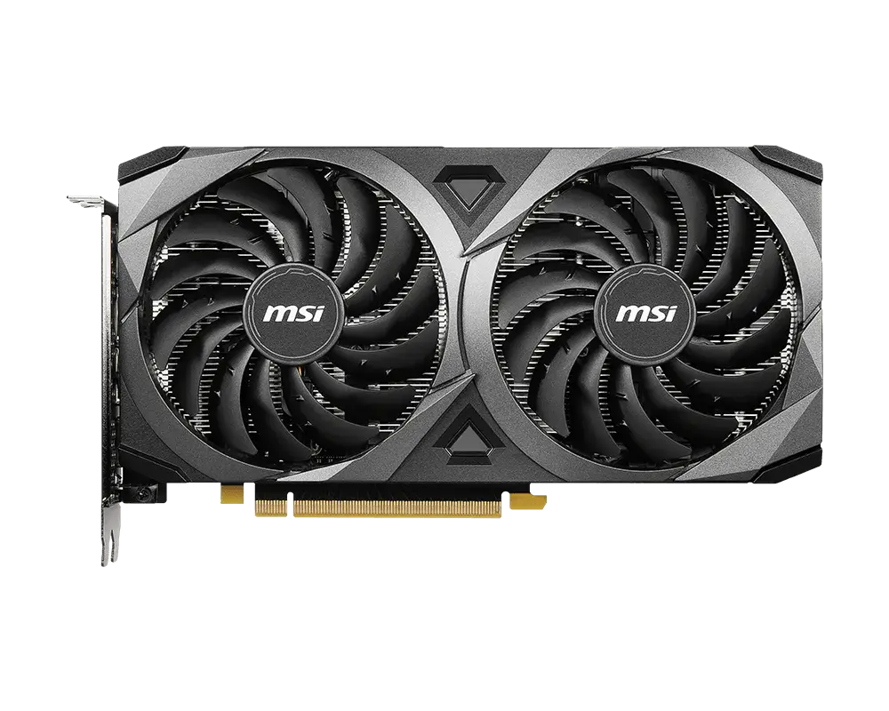 MSI GeForce RTX 3060 VENTUS 2X 12G dual-fan graphics card, from the official non-OC 12 GB model gallery.