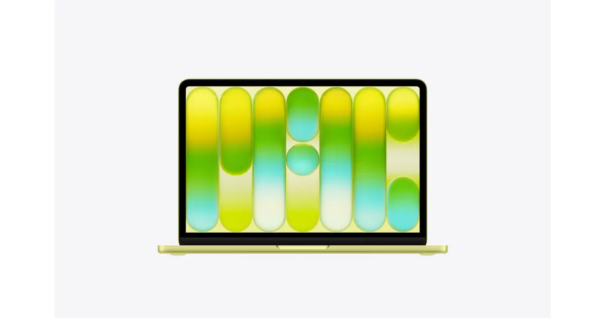 Apple MacBook Neo 13-inch (A18 Pro) — Citrus (MHFE4B/A), exact official UK configuration image