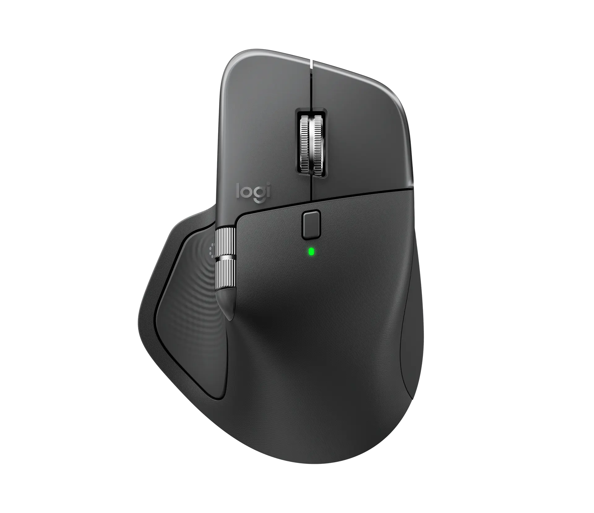 Logitech MX Master 4 in Graphite, top view of the official product image