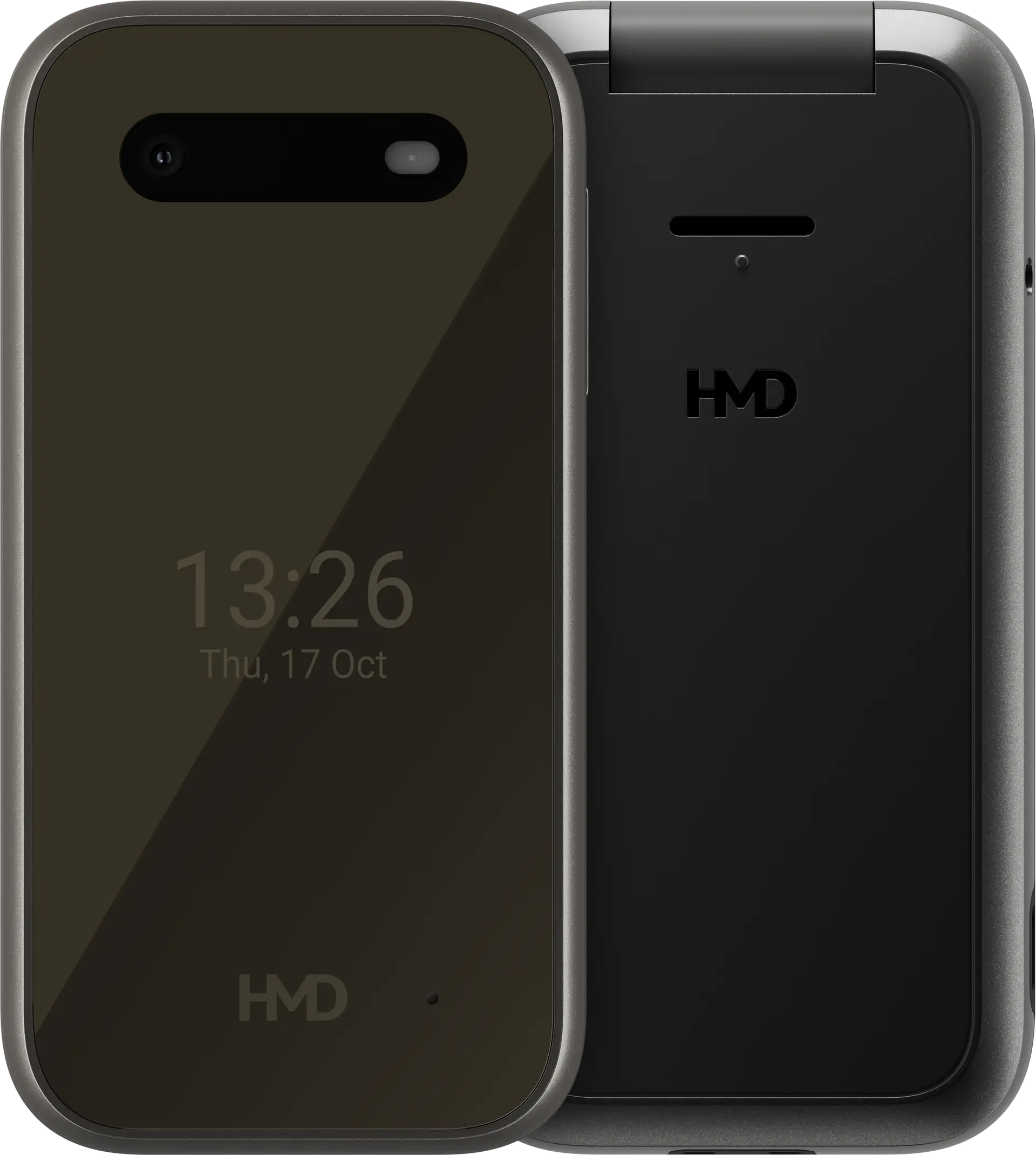 HMD 2660 Flip Senior Edition in Cosy Black, official exact-configuration product image.