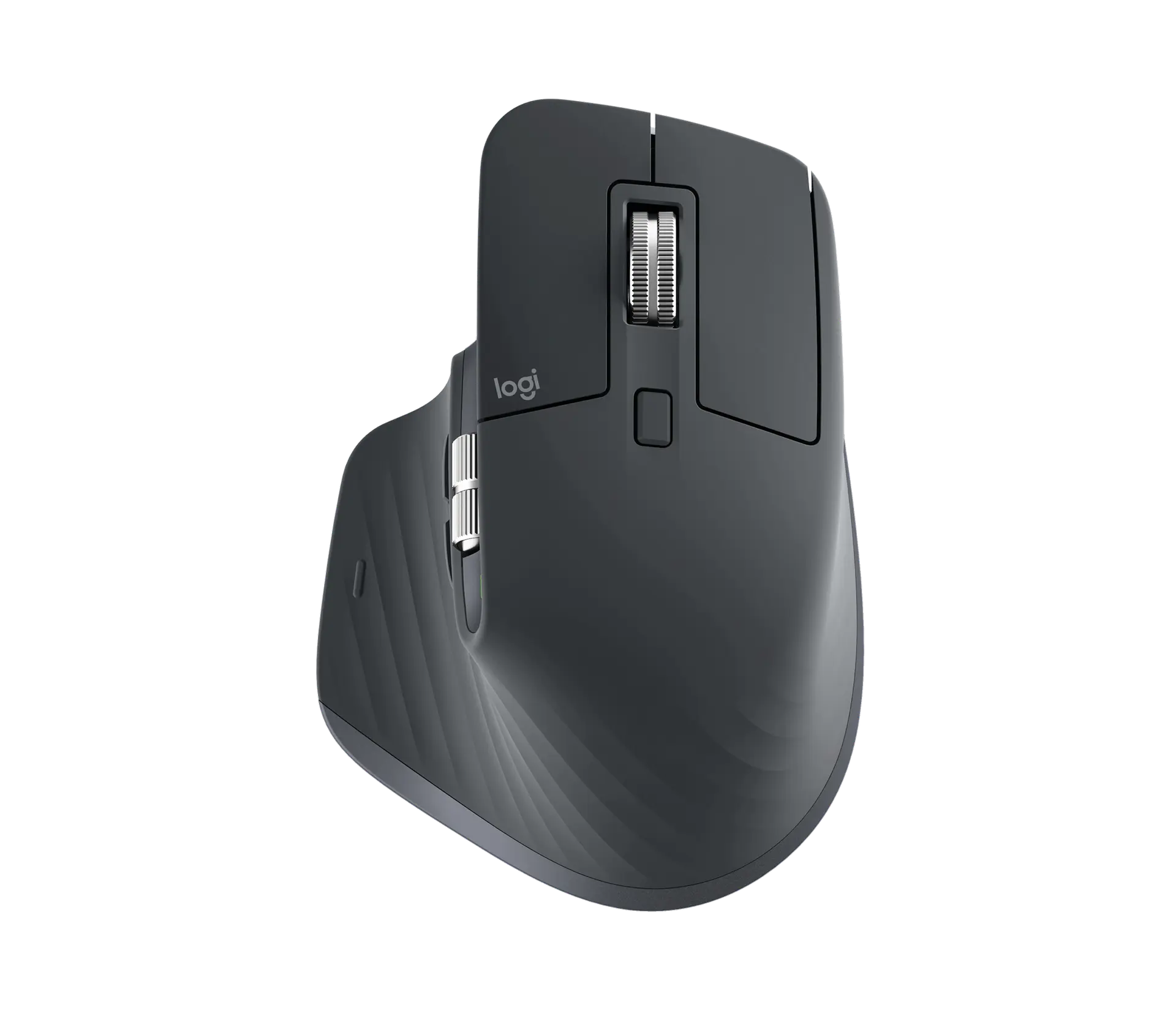 Logitech MX Master 3S Bluetooth Edition in Graphite, top view of the official product image