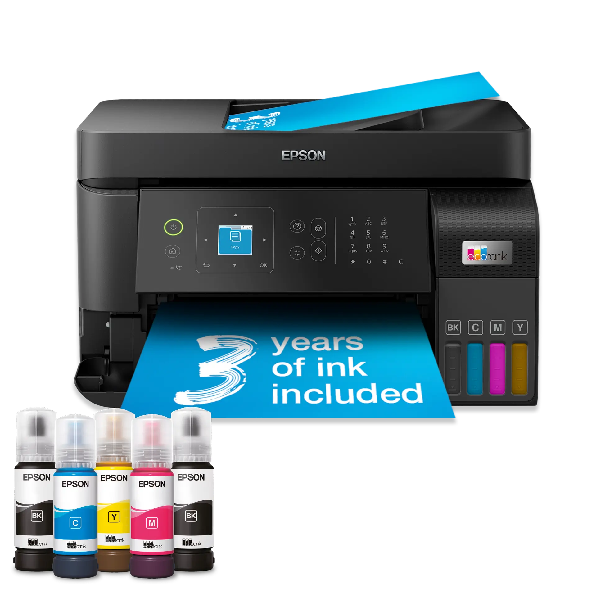 Epson EcoTank L5590 Multifunction Wi-Fi Ink Tank A4 Printer, With Up To 3 Years Of Ink Included — exact C11CK57403CA manufacturer product image