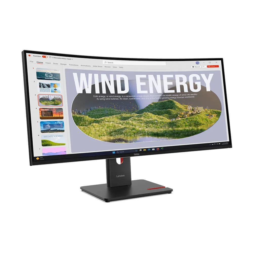 Lenovo ThinkVision T34WD-40 34" Curved UWQHD USB-C Docking Monitor official product image