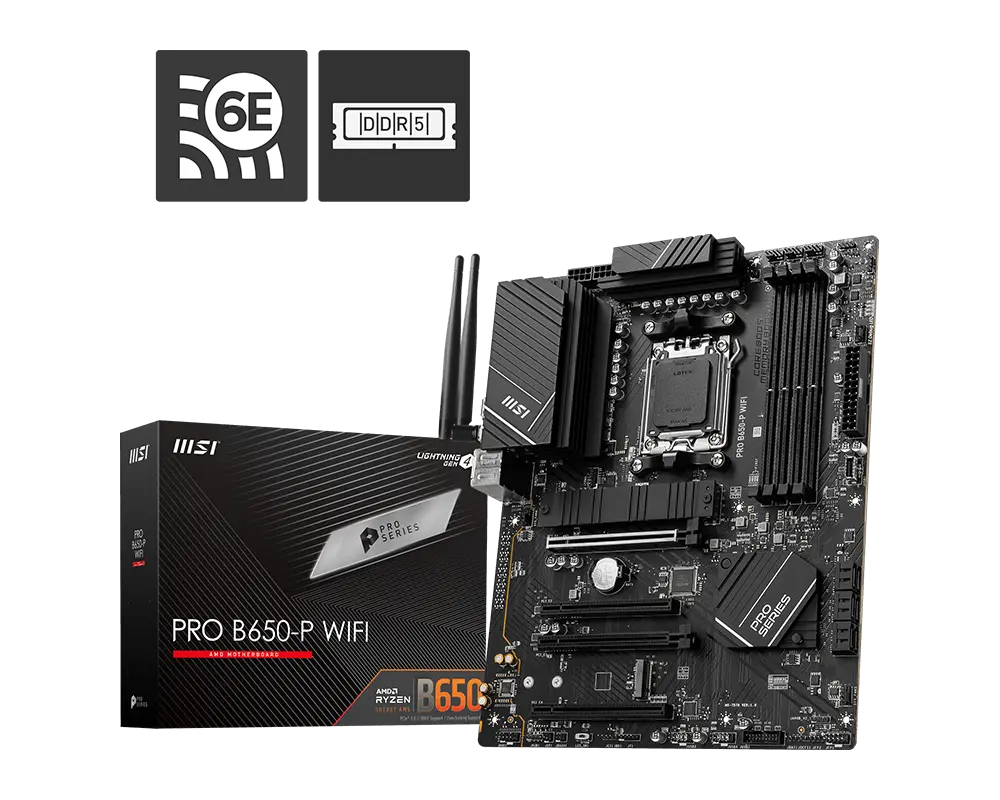 MSI PRO B650-P WIFI motherboard with exact-model retail packaging