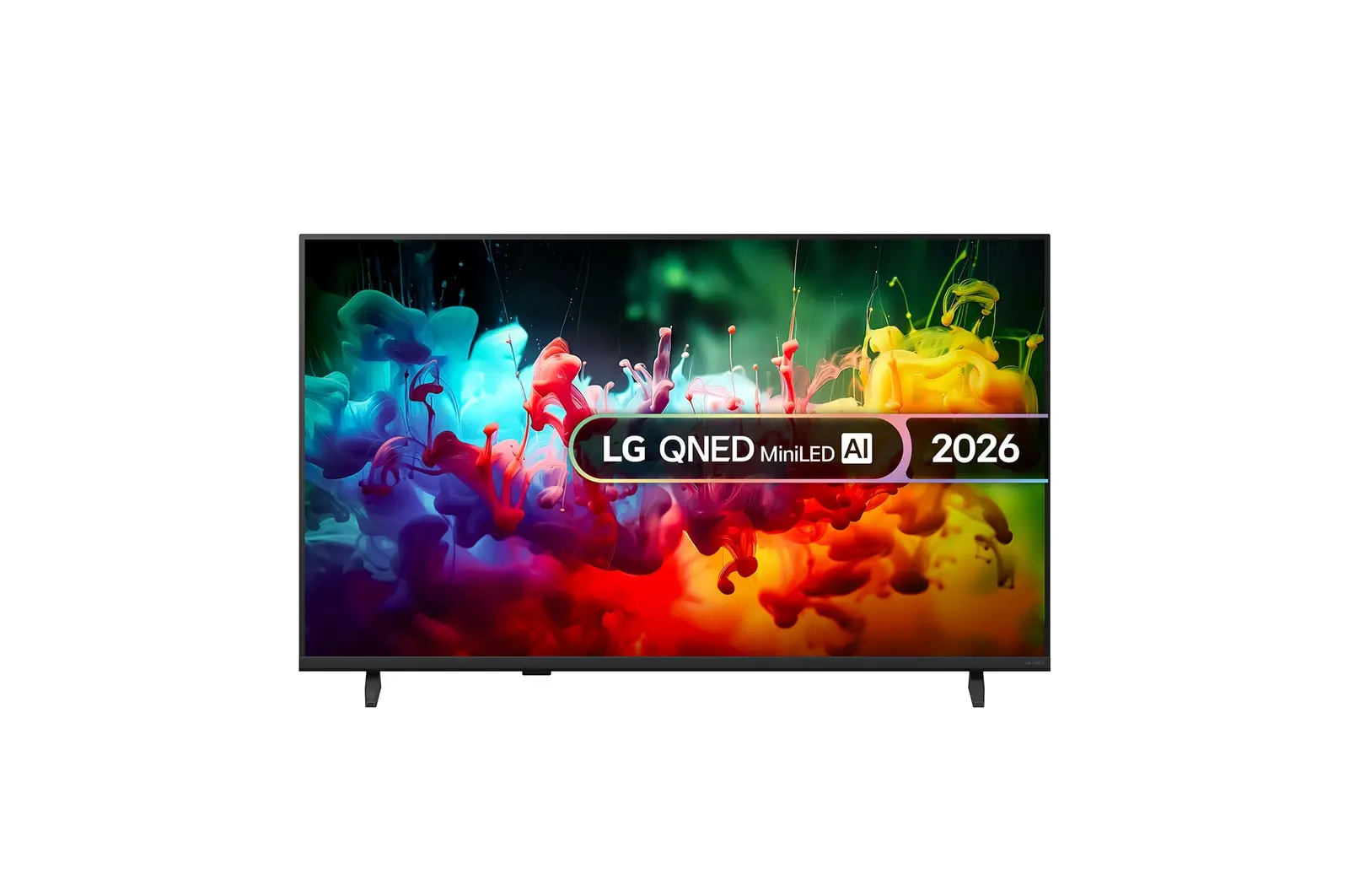 Front view of 43 inch LG QNED AI Mini LED QNED70 4K Smart TV 2026 43QNED70B6C