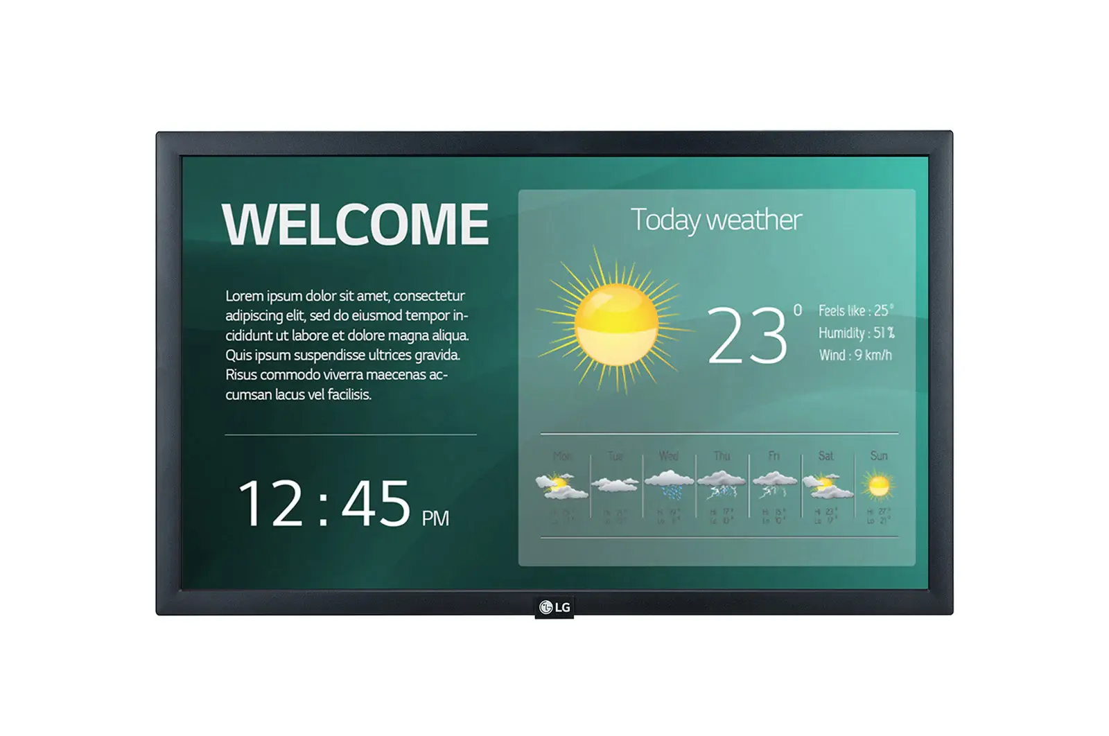 Front view of 22" Standard Signage 22SM3G-B