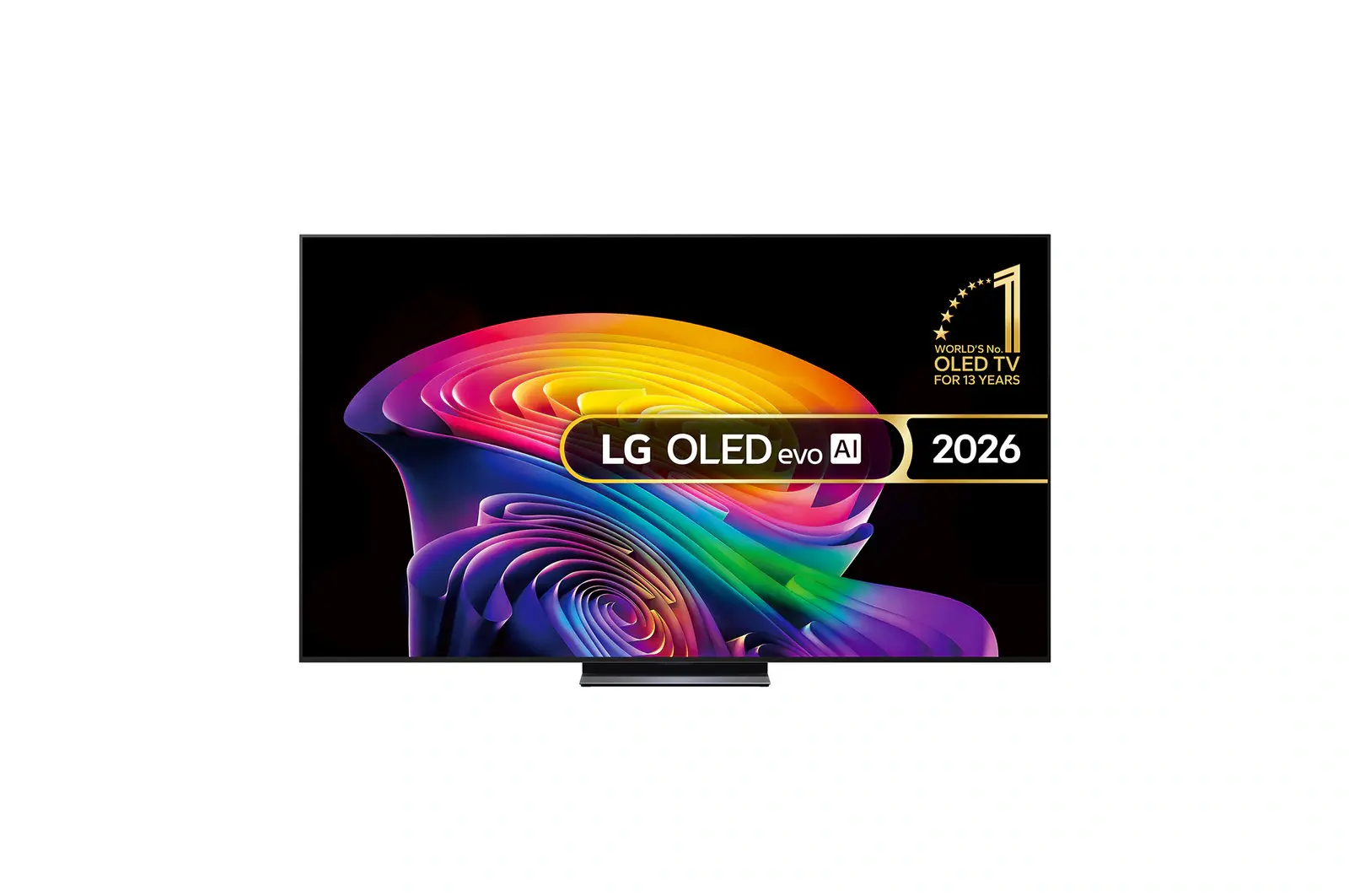 Front view of 83 inch LG OLED evo AI C6 4K Smart TV 2026 OLED83C64LA