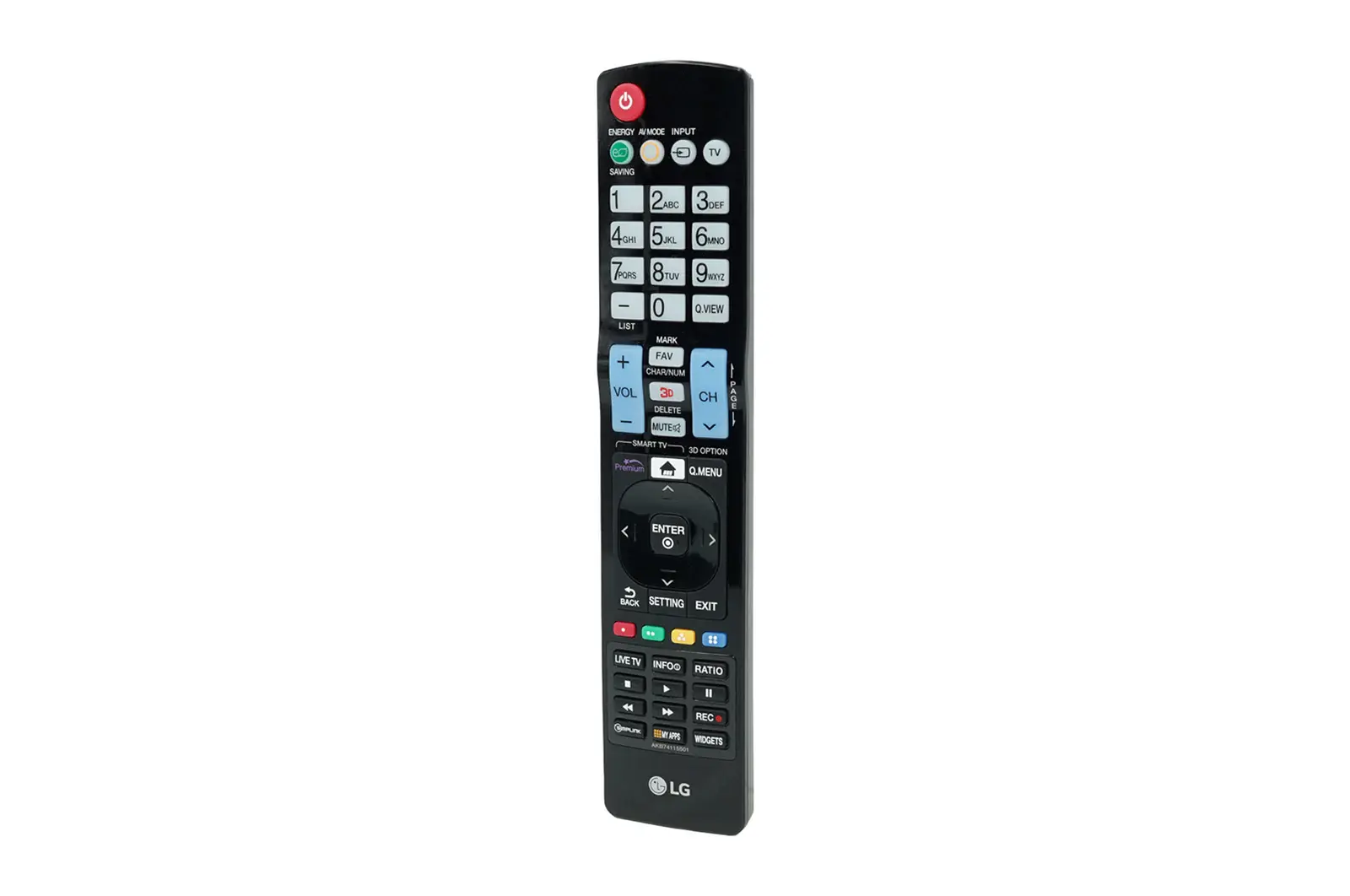 Front view of LG TV Standard Remote Control - AKB74115501 AKB74115501