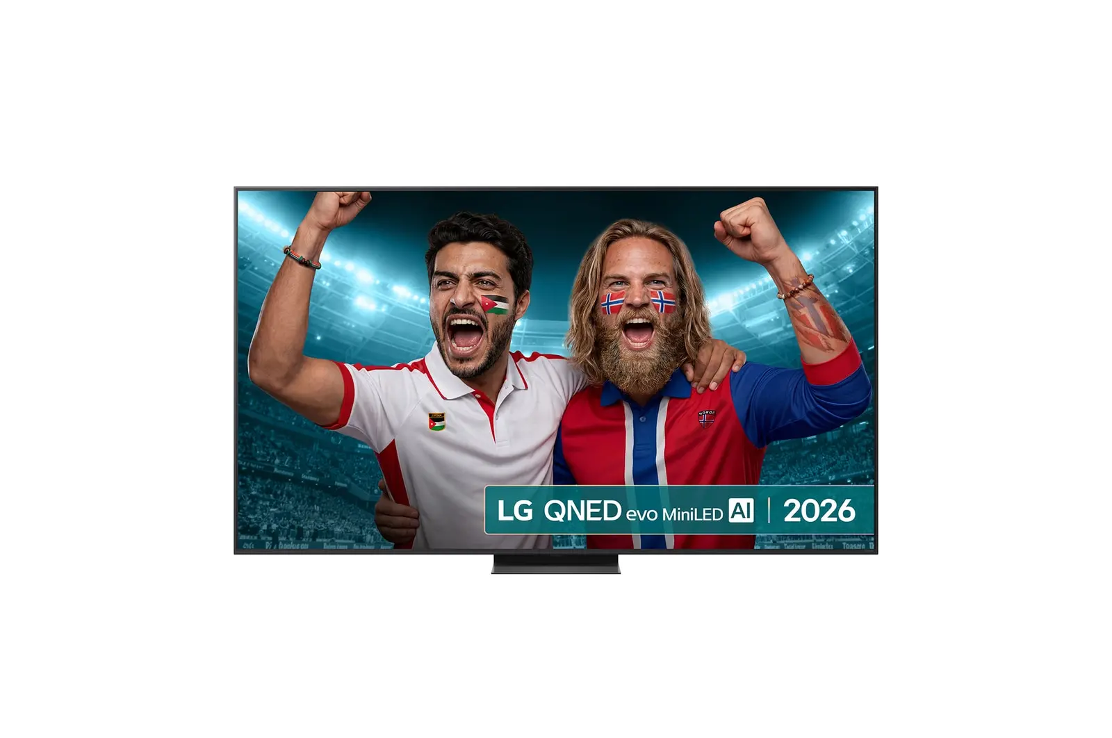 Front view of 86 inch LG QNED evo AI QNED87 Mini LED 4K Smart TV 2026 86QNED87B6A