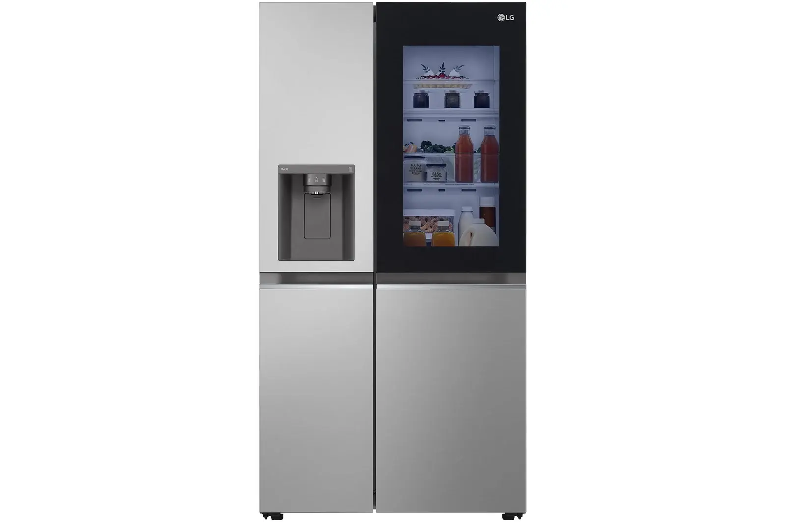 Front view of 635L InstaView™ American Style Fridge Freezer, Silver GSGV80PYLL