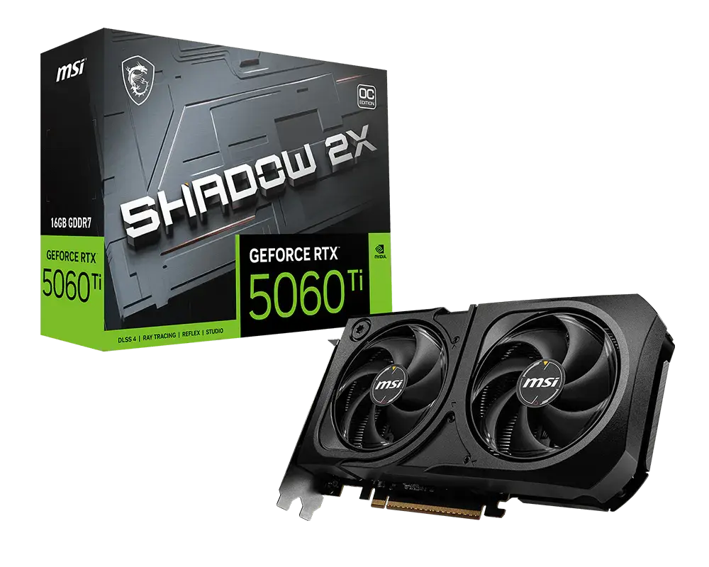 MSI GeForce RTX™ 5060 Ti 16G SHADOW 2X OC PLUS — original manufacturer model image