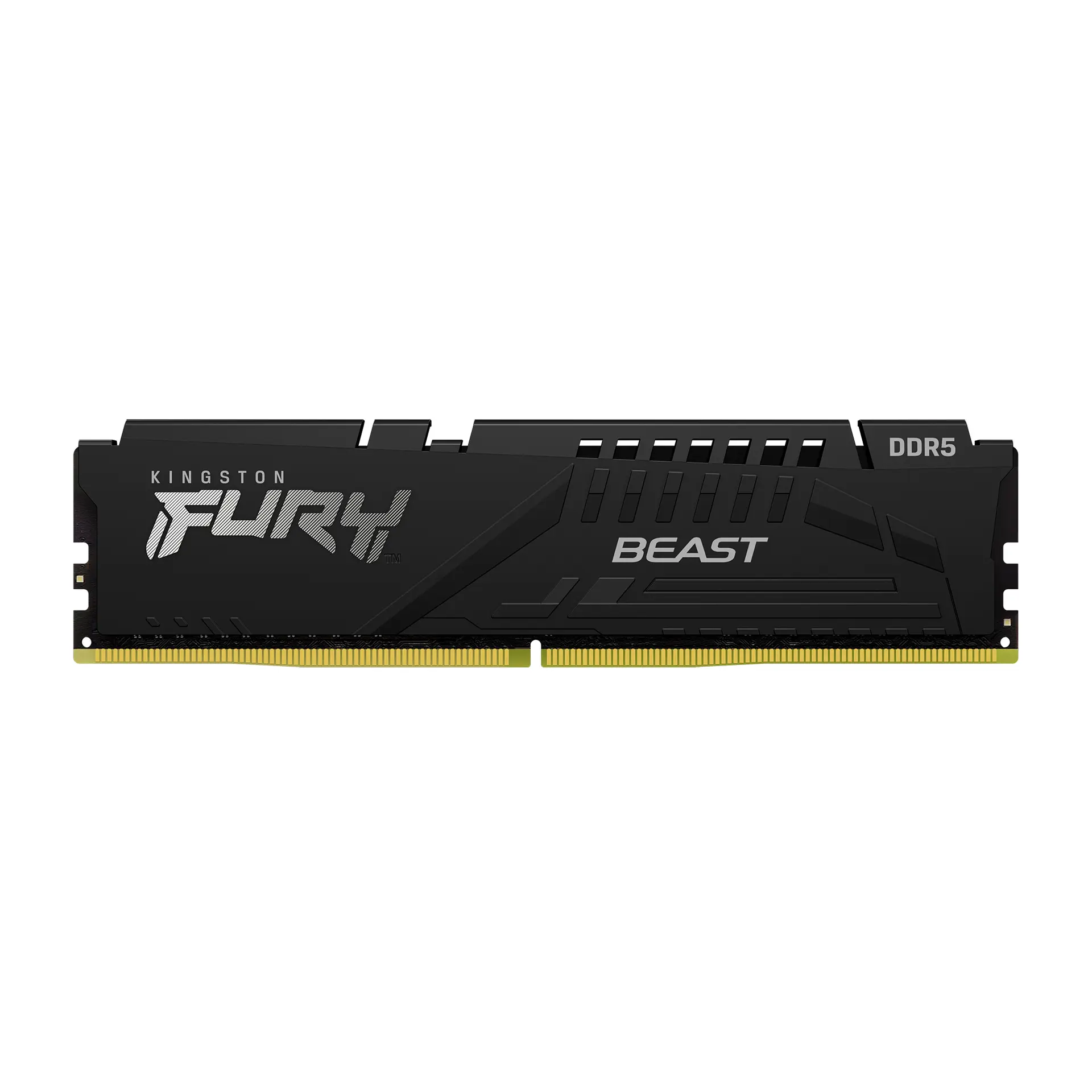 Kingston FURY Beast DDR5 black module, front view — the appearance shown for KF560C36BBE2K2-32; one module is pictured and this kit contains two