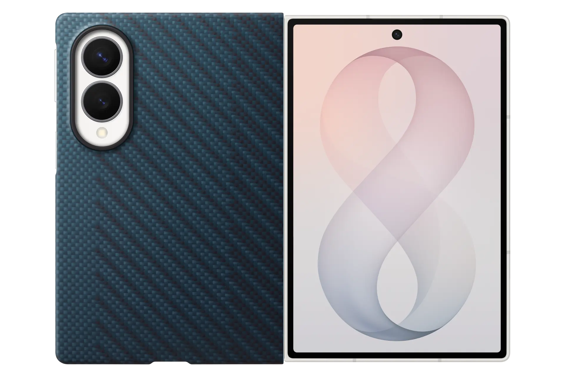 Galaxy Z Fold8  Carbon Magnet Case Front2 Blue 