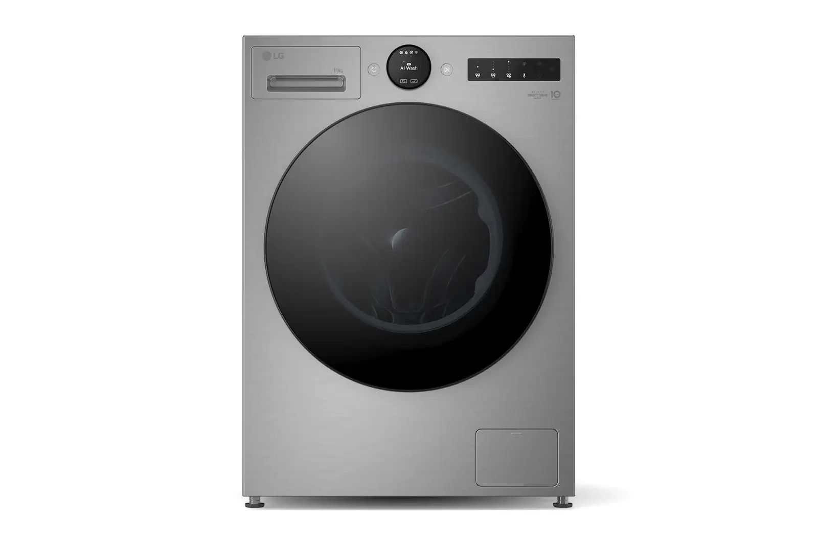 Front view of 11kg 1400 spin AI Direct Drive Washing Machine Series 7, Silver F4X7011TSB