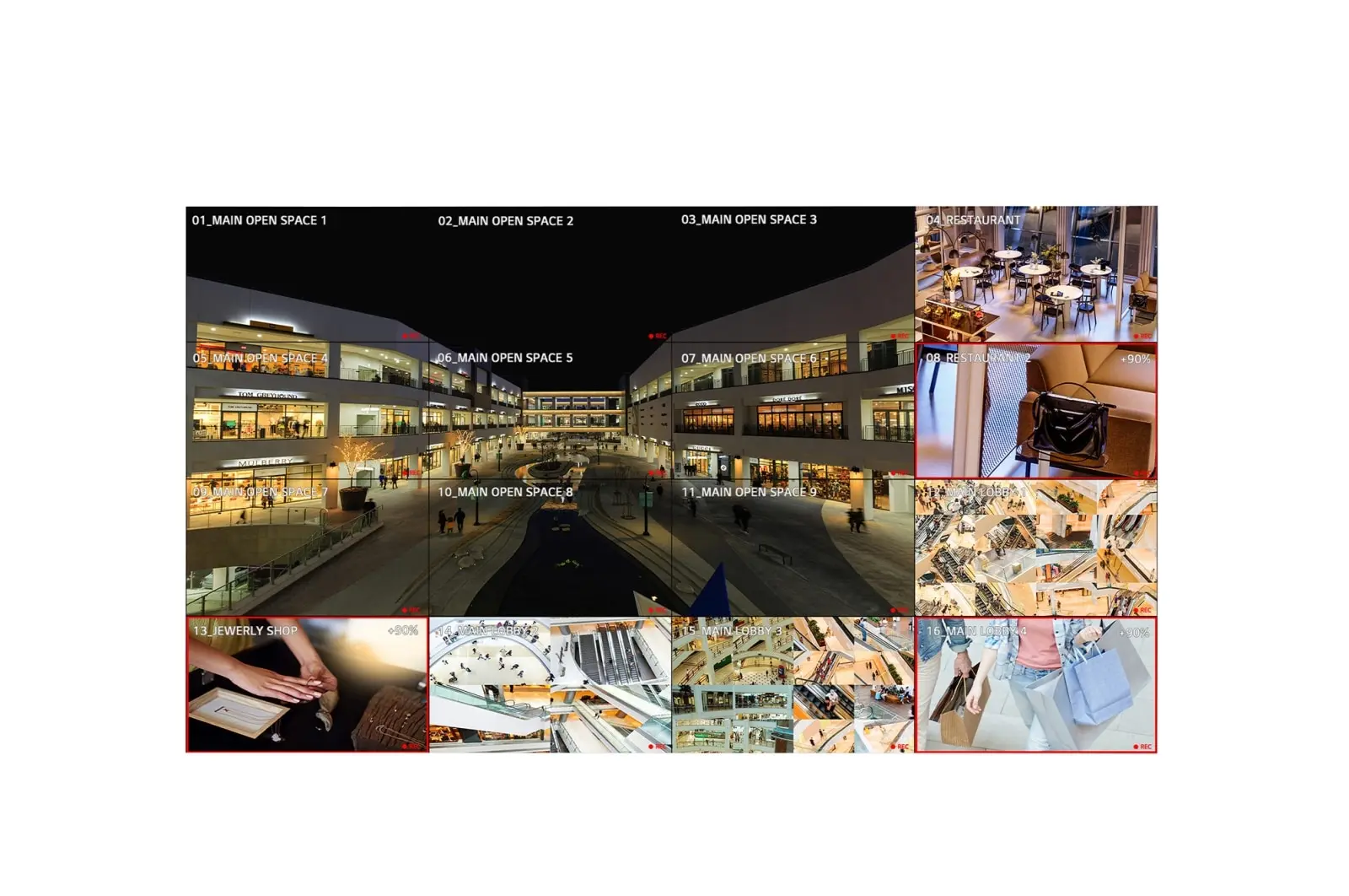 Front view of 55'' 700 nits FHD 0.44mm Even Bezel Video Wall 55VSH7J-H
