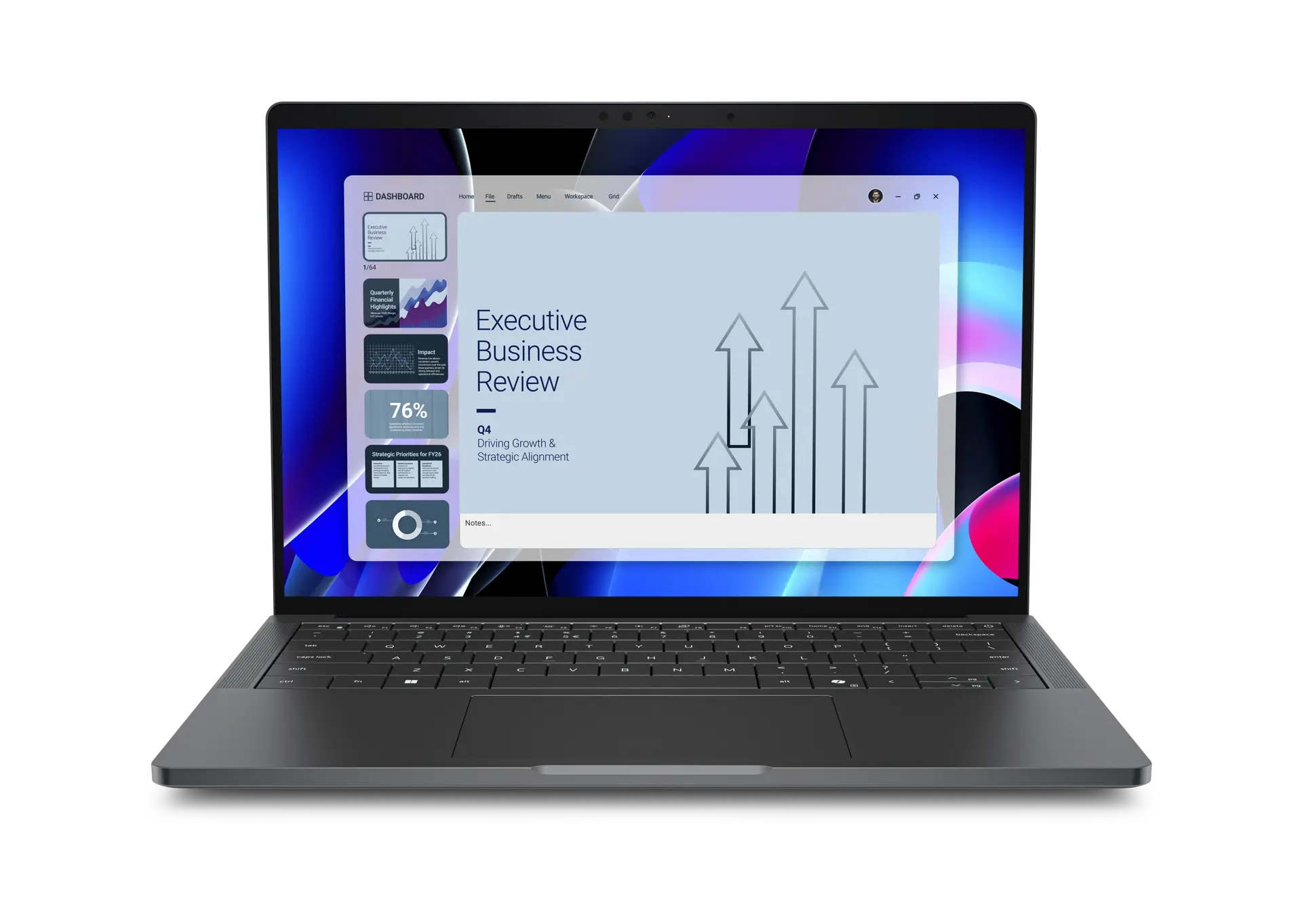 View forward-facing Dell Pro 14 Premium PA14260 Non-Touch Laptop